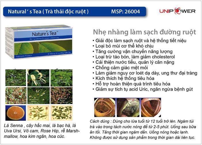 Trà thảo dược Natural''s Tea  nhẹ nhàng làm sạch và thải độc đường ruột 